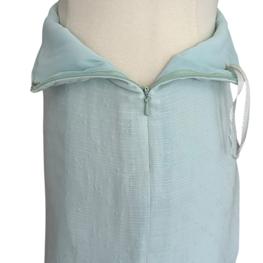 Vintage Joseph Szigeti‎ Powder Blue Linen Blend Skirt Long Beachy Coastal Sz 12 - Picture 8 of 16